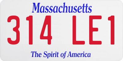 MA license plate 314LE1
