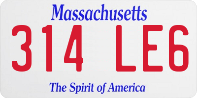 MA license plate 314LE6