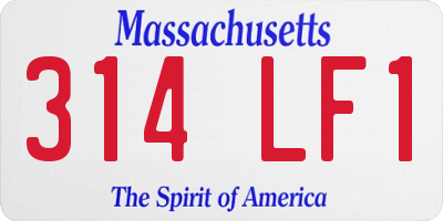 MA license plate 314LF1