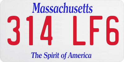 MA license plate 314LF6
