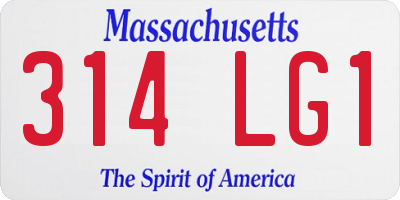 MA license plate 314LG1