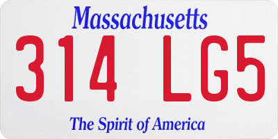 MA license plate 314LG5