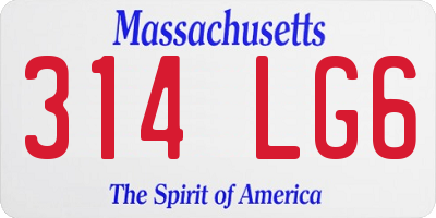 MA license plate 314LG6