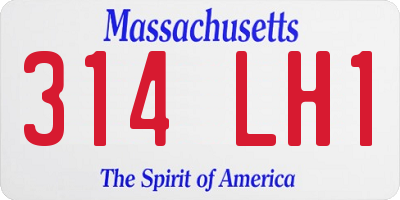 MA license plate 314LH1