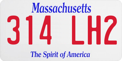 MA license plate 314LH2