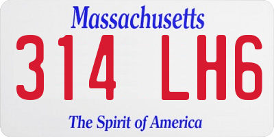 MA license plate 314LH6