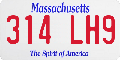 MA license plate 314LH9