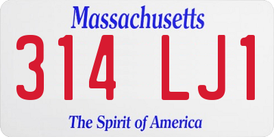 MA license plate 314LJ1