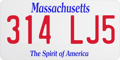 MA license plate 314LJ5