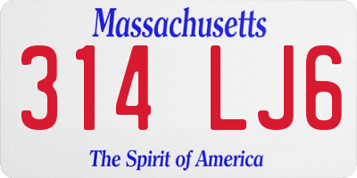 MA license plate 314LJ6
