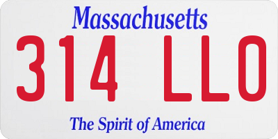 MA license plate 314LL0