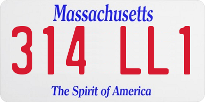 MA license plate 314LL1