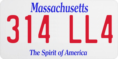 MA license plate 314LL4