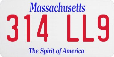 MA license plate 314LL9