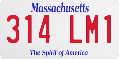 MA license plate 314LM1