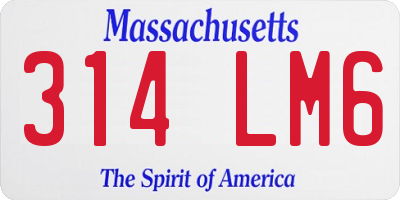MA license plate 314LM6
