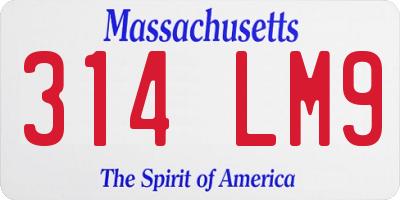 MA license plate 314LM9