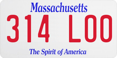 MA license plate 314LO0