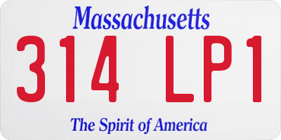 MA license plate 314LP1