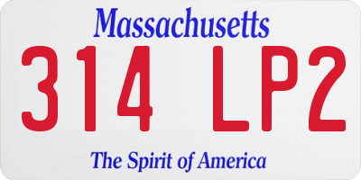 MA license plate 314LP2