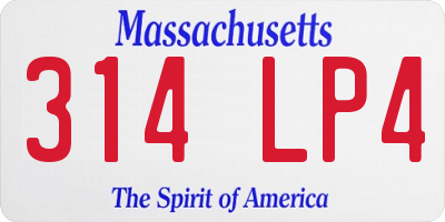 MA license plate 314LP4
