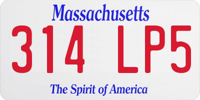 MA license plate 314LP5