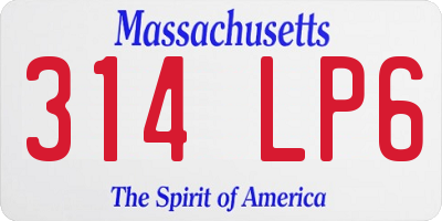 MA license plate 314LP6