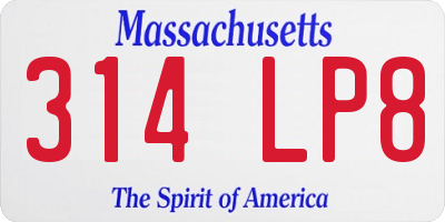 MA license plate 314LP8