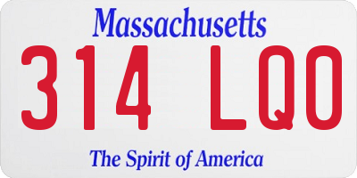 MA license plate 314LQ0