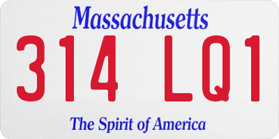 MA license plate 314LQ1