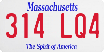 MA license plate 314LQ4