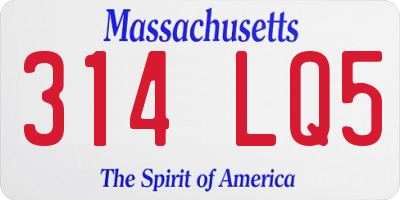 MA license plate 314LQ5