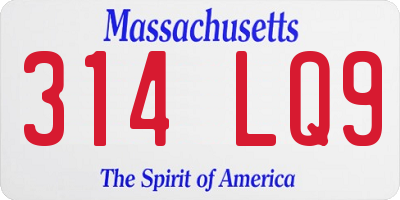 MA license plate 314LQ9