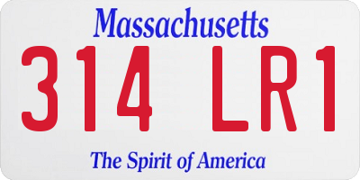 MA license plate 314LR1