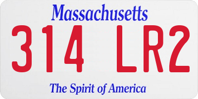 MA license plate 314LR2