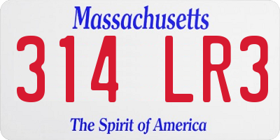 MA license plate 314LR3