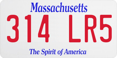 MA license plate 314LR5