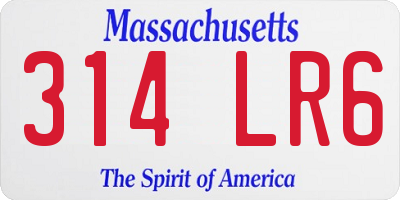 MA license plate 314LR6