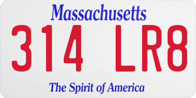 MA license plate 314LR8