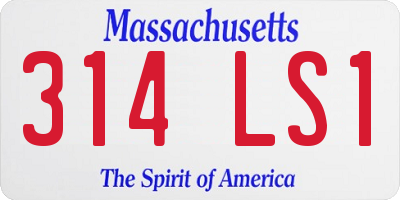 MA license plate 314LS1