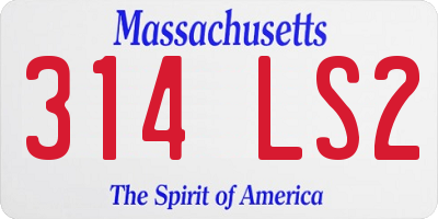 MA license plate 314LS2