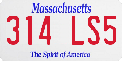 MA license plate 314LS5
