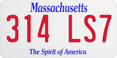MA license plate 314LS7