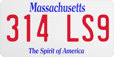MA license plate 314LS9