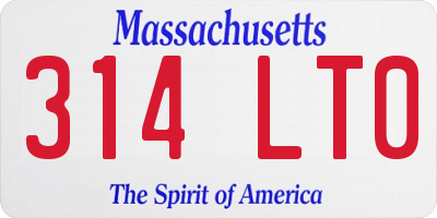 MA license plate 314LT0