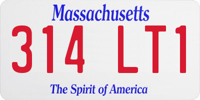 MA license plate 314LT1
