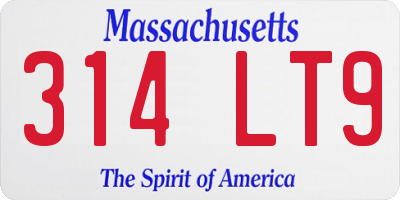 MA license plate 314LT9