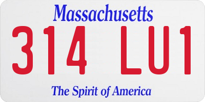 MA license plate 314LU1