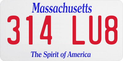 MA license plate 314LU8