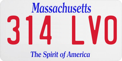 MA license plate 314LV0